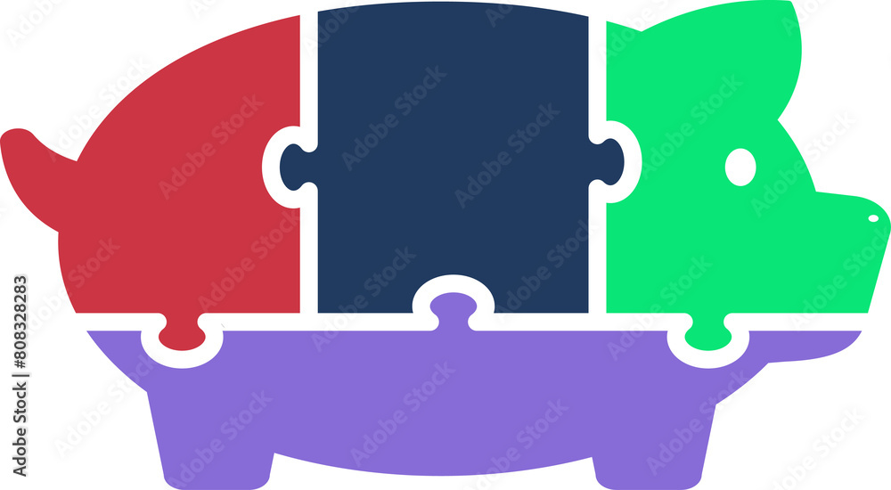 Puzzle Piggy Bank Infographic: Saving Money and Financial Strategy. Vector 4 Parts Puzzle Infographic Diagram for Finance. Puzzle Piggy Bank Infographic: Saving Money and Financial Strategy. Vector 4 Parts Puzzle Infographic Diagram for Finance.