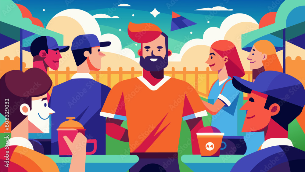 Even nonplayers cant help but be drawn in by the vibrant atmosphere and friendly competition.. Vector illustration Even nonplayers cant help but be drawn in by the vibrant atmosphere and friendly competition.. Vector illustration