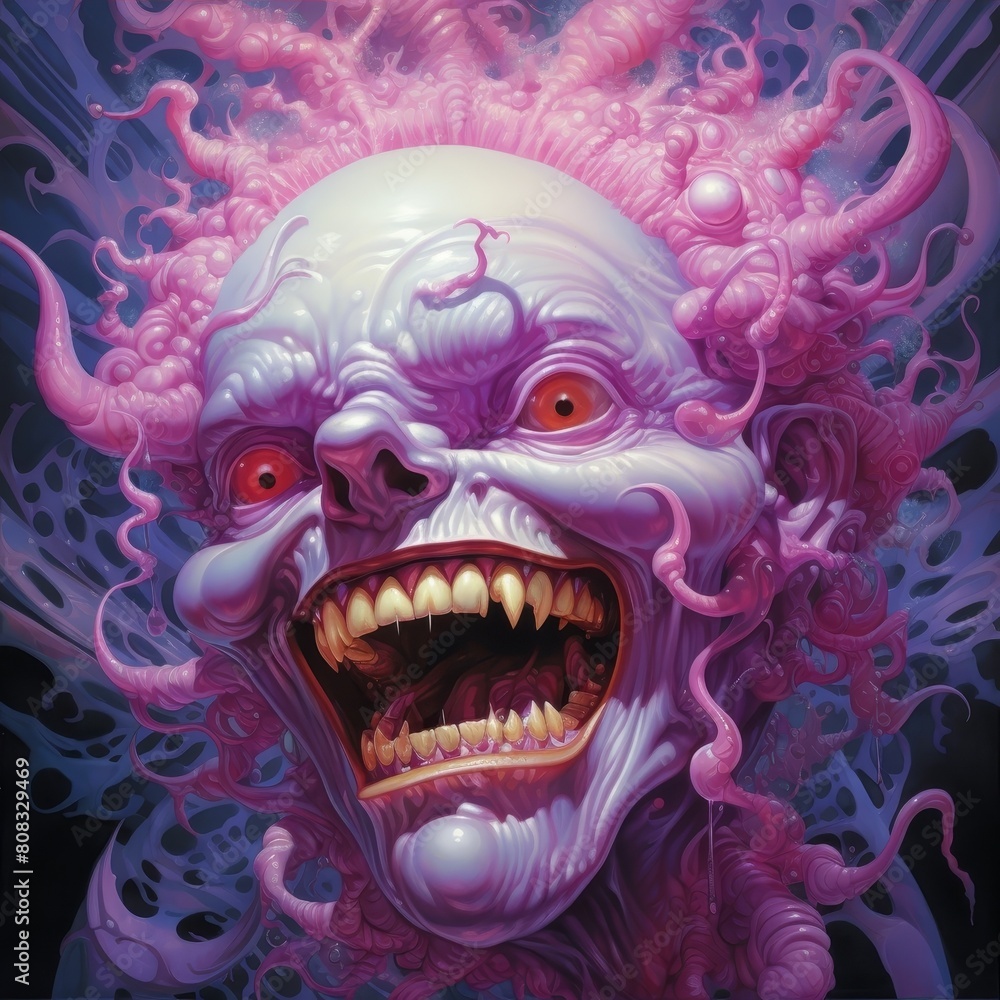 Surreal Monstrous Creature with Gaping Mouth Surreal Monstrous Creature with Gaping Mouth