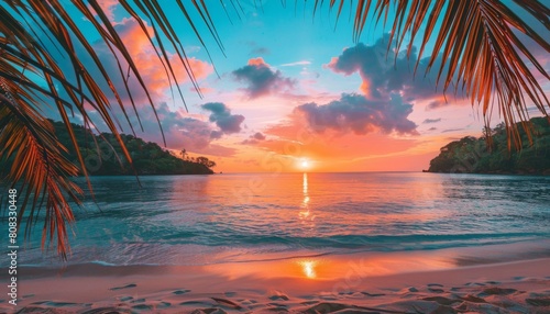 Sunset Painting on Tropical Beach