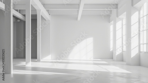 White open space, blank wall hyper realistic 