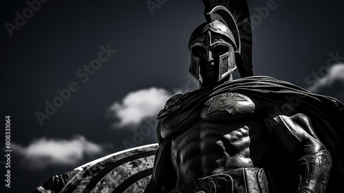 Spartan with lambda shield colossal statue photo