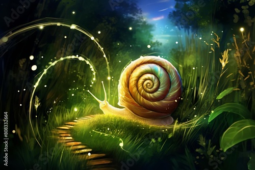 snail is a symbol of slowness and patience. It is also a symbol of protection and self-reliance. photo