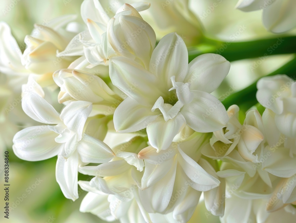 Delicate and Beautiful White Tuberose in Full Bloom - Closeup of an Attractive Flower Delicate and Beautiful White Tuberose in Full Bloom - Closeup of an Attractive Flower