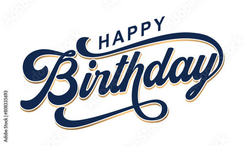 Happy Birthday typography design vector, Happy Birthday text photo