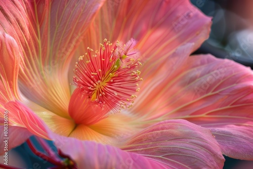 Beauty in Bloom: Close-Up View of Silk Floss Tree Flower photo