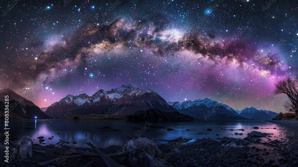 Aurora and Milky Way over Lake Wakatipu