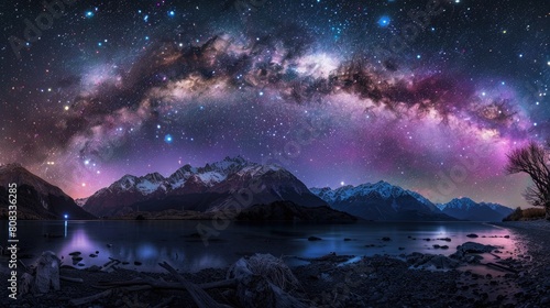 Aurora and Milky Way over Lake Wakatipu