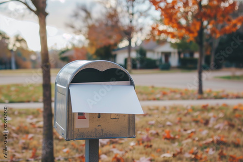AI Image. Mailbox outdoors with voting invitation