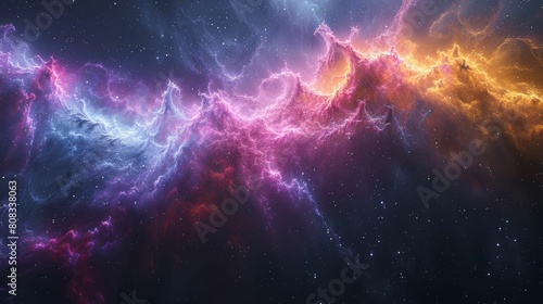3D illustration of abstract fractal background for creative design looks like galaxies photo