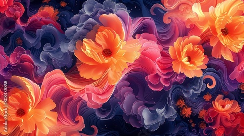 Abstract background with flowers. Vector illustration for your design.jpeg