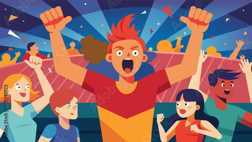 A game so intense the spectators cant help but get caught up in the excitement.. Vector illustration
