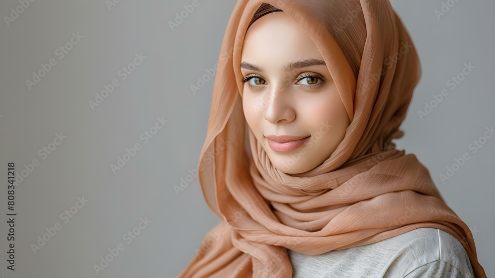 Expectant Woman in Hijab in Studio Setting Anticipating Childbirth. Concept Maternity photoshoot, Studio session, Expecting mother, Hijab, Pregnancy anticipation Expectant Woman in Hijab in Studio Setting Anticipating Childbirth. Concept Maternity photoshoot, Studio session, Expecting mother, Hijab, Pregnancy anticipation