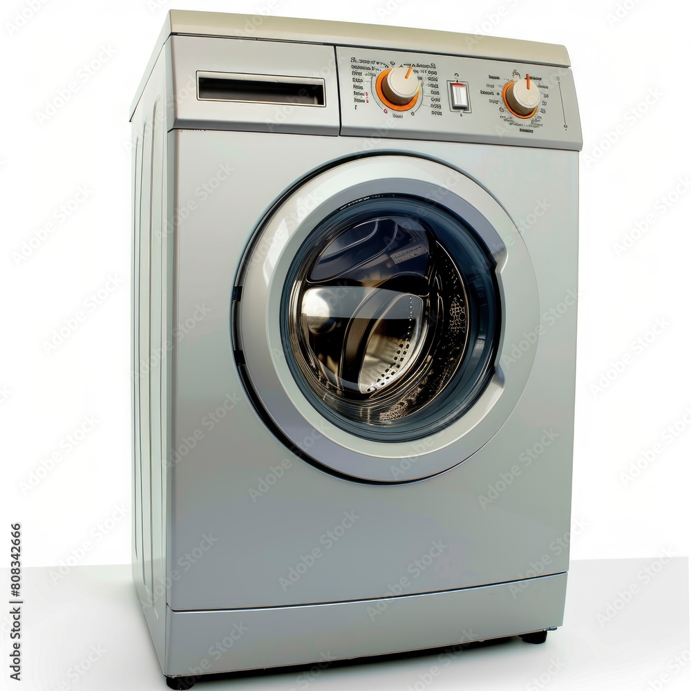 A Washing Machine Stands Ready For Laundry Duty, Promising Cleanliness And Convenience, Illustrations Images A Washing Machine Stands Ready For Laundry Duty, Promising Cleanliness And Convenience, Illustrations Images