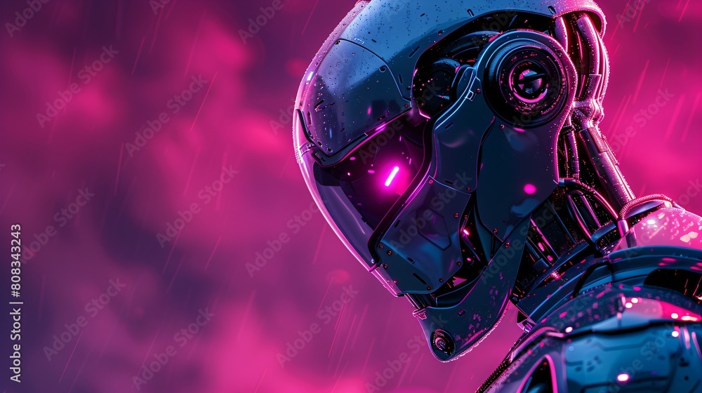 technology background with a robot technology background with a robot