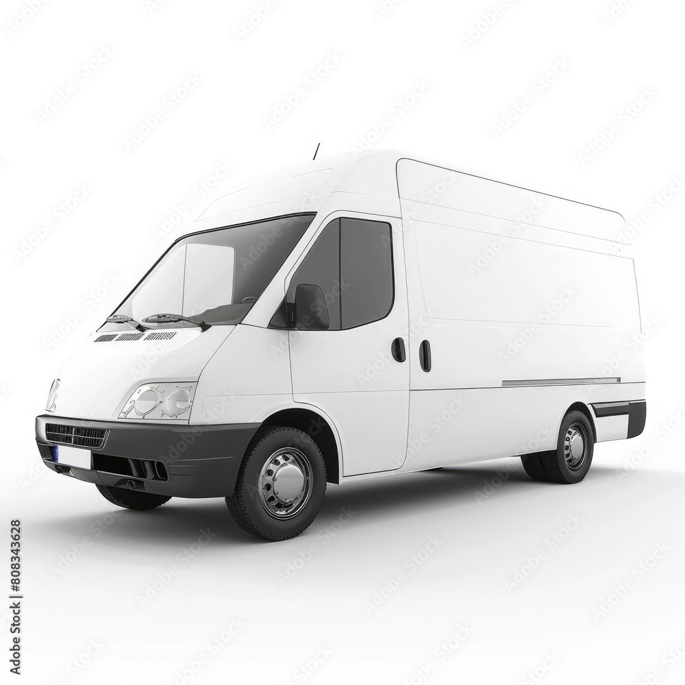 A White Transporter Offers Branding Opportunities, Serving As A Reliable Mode Of Transportation, Illustrations Images