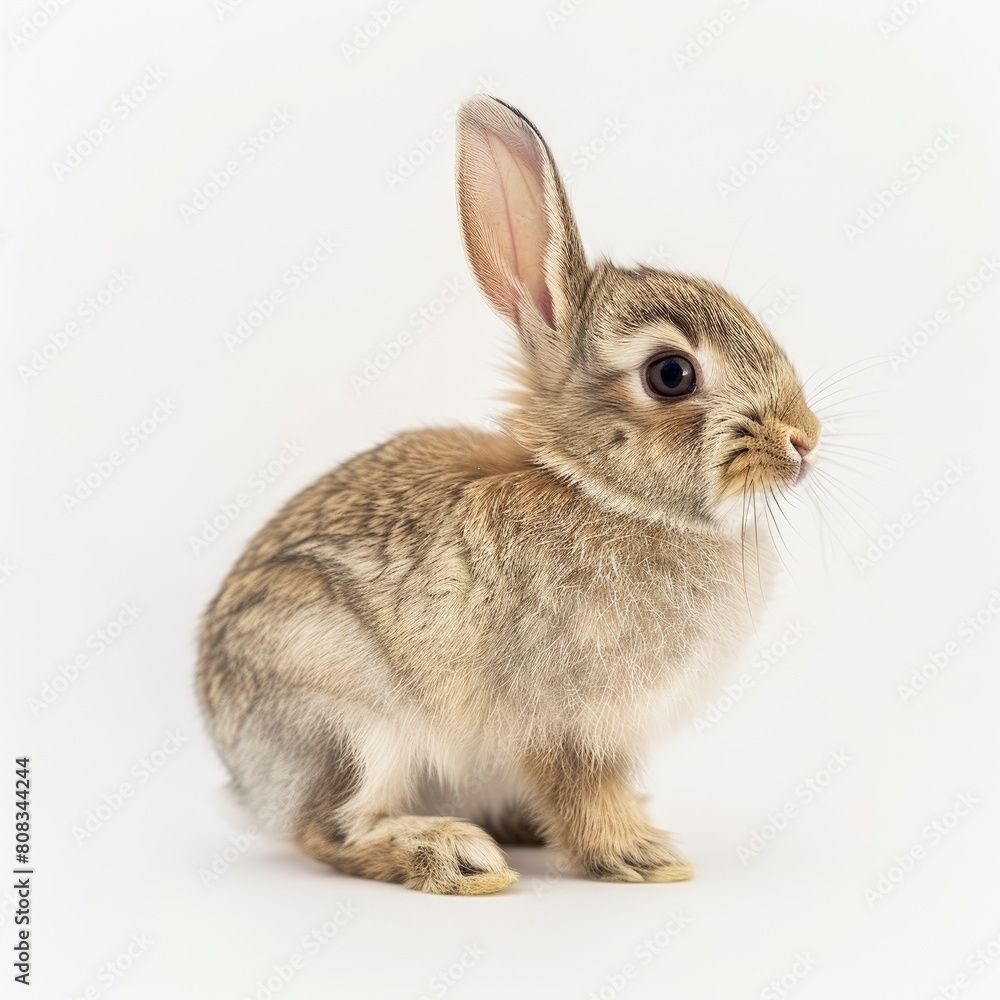 Admire The Innocence Of A 4-Month-Old Rabbit, Its Curious Gaze Fixed Against A Pristine White Backdrop, Illustrations Images Admire The Innocence Of A 4-Month-Old Rabbit, Its Curious Gaze Fixed Against A Pristine White Backdrop, Illustrations Images