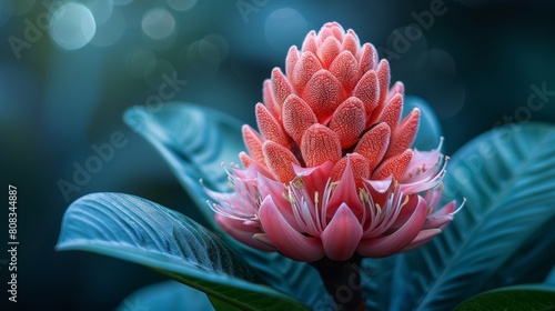 Flower with dark green background in a tropical climate