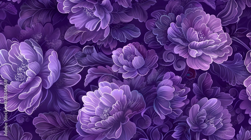 intricate purple floral pattern.