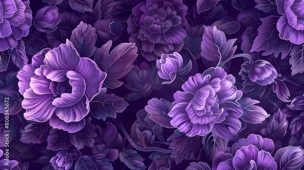 intricate purple floral pattern.