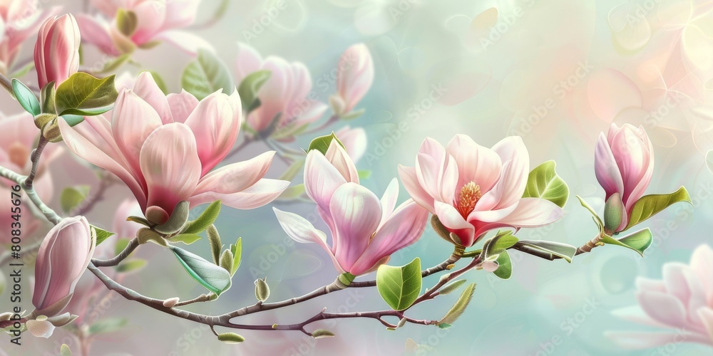 A beautiful display of hearts in shades of pink, magenta, and carmine are floating in the air. A fashion accessory pattern, inspired by a flowering plant event. 3d illustration. High quality photo