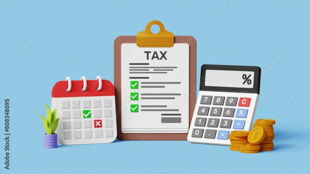 Income tax filing. Calculate revenue and filling tax form. Tax form for all reduction, refund and payment concept. 4k 3d animation Income tax filing. Calculate revenue and filling tax form. Tax form for all reduction, refund and payment concept. 4k 3d animation