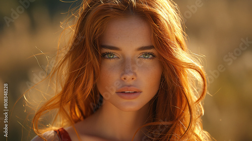 Portrait of young woman with red hair in natural light © Creative Habits
