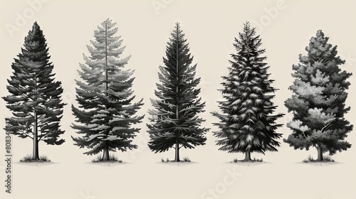 Tree linear modern icon. Tree shape  plants  pine  nature and ecology modern illustration collection. For logo  sticker  branding  etc.