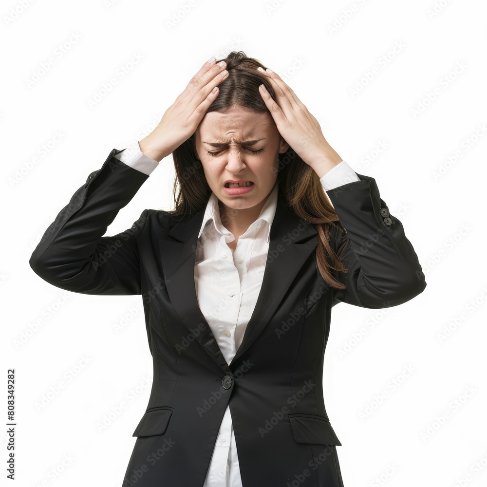 An Overworked Young Businesswoman Feels Unwell After A Long Day, Battling Exhaustion, Illustrations Images An Overworked Young Businesswoman Feels Unwell After A Long Day, Battling Exhaustion, Illustrations Images
