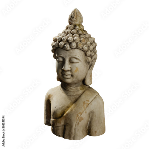 
Wooden Buddha statue background 3d render