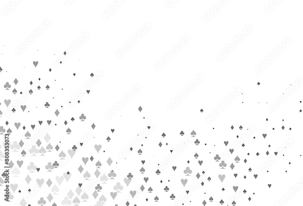 Light Silver, Gray vector texture with playing cards. Light Silver, Gray vector texture with playing cards.