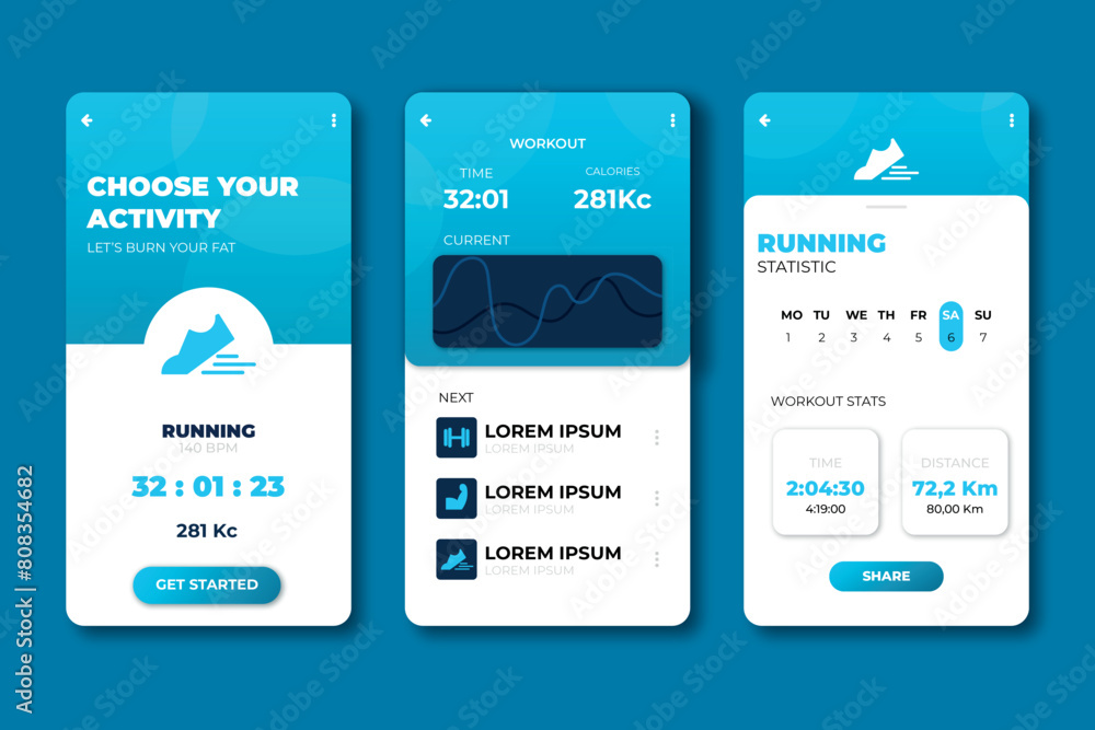 Interface for workout tracking application