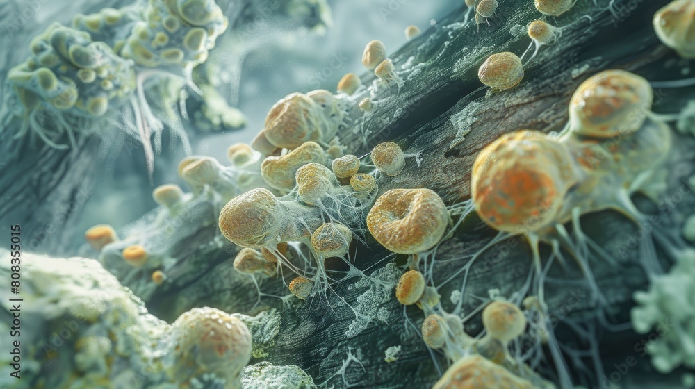 Dermatophyte fungi, computer illustration. Microsporum, Trichophyton ...