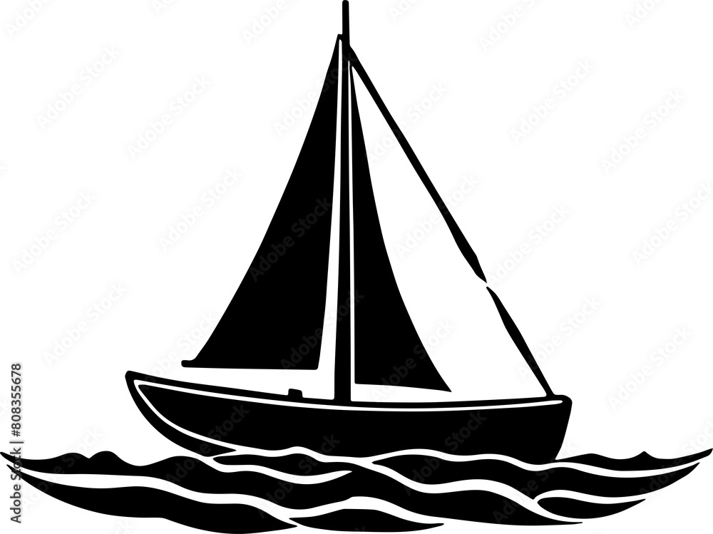 Big Ship or fishing boat on the sea icon isolated on white background Big Ship or fishing boat on the sea icon isolated on white background