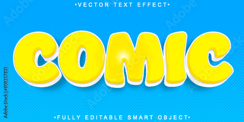 Yellow Comic Style Vector Fully Editable Smart Object Text Effect © HUMA