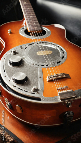 Approach to a resonator guitar. Musical instrument. photo