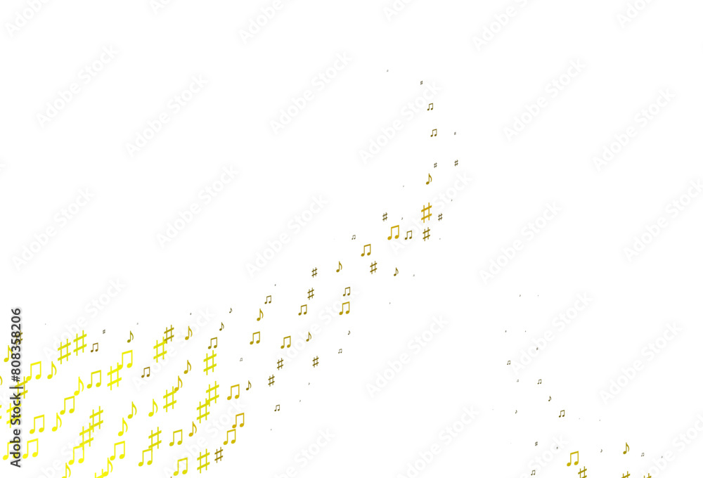 Fotografie Light Orange vector background with music symbols.