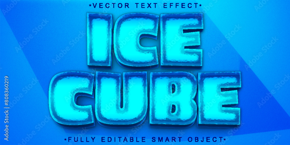 Blue Ice Cube Vector Fully Editable Smart Object Text Effect Blue Ice Cube Vector Fully Editable Smart Object Text Effect