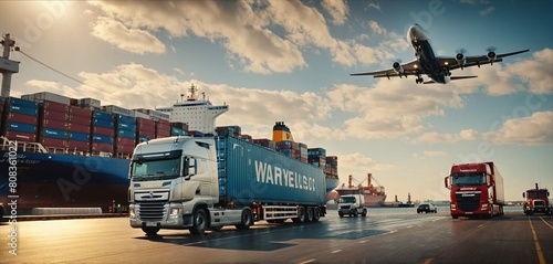 Conceptual presentation of different types of global goods traffic, types of global transportation
