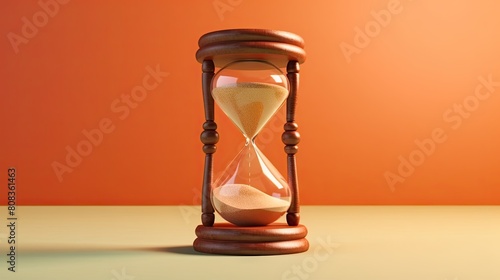 Elegant Hourglass on a Gradient Orange Backdrop, Symbolizing Time Management and Deadlines