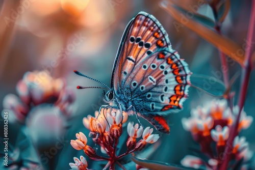 Beautiful butterfly on a flower in summer