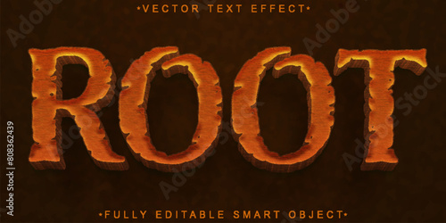 Wooden Root Vector Fully Editable Smart Object Text Effect
