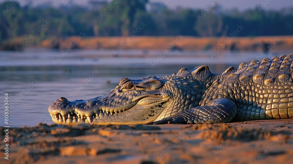 Fototapeta premium Crocodile in south luangwa river