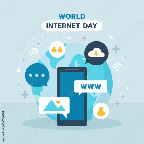 Flat illustration for international internet day celebration