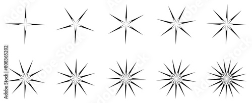 Sketch silhouettes in star shapes vector illustration no background png