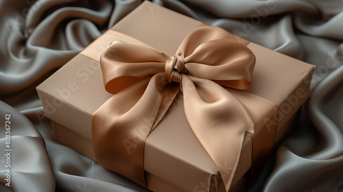 Gift box of chocolate for the holiday with ribbons 