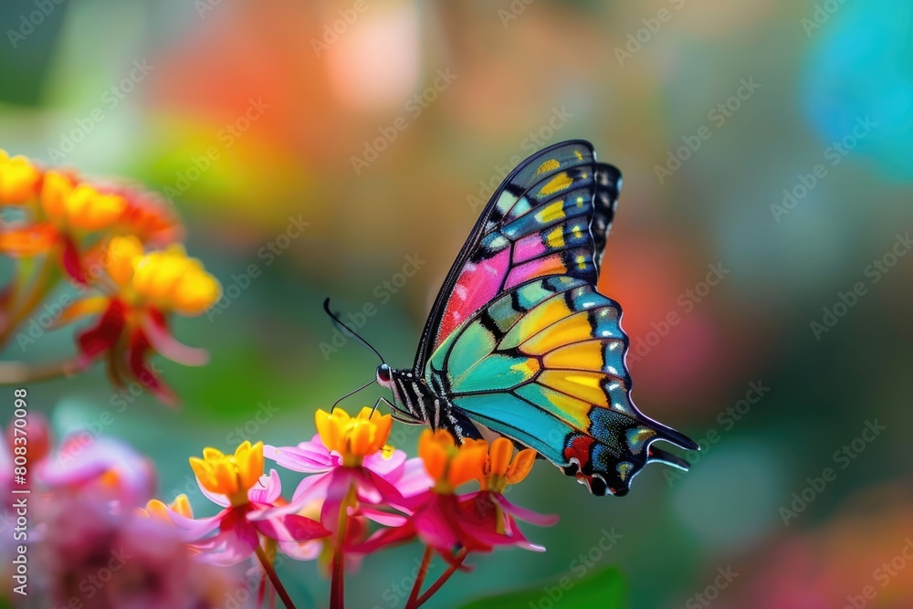 Colorful butterfly on a flower in summer Colorful butterfly on a flower in summer