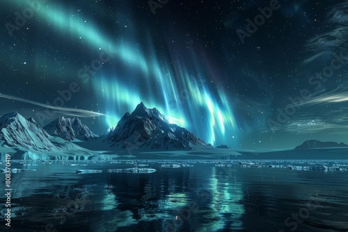 mesmerizing aurora borealis dancing in the night sky over antarctica aigenerated landscape photo