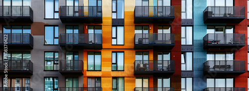 Facade of modern apartment building, Contemporary Urban Living