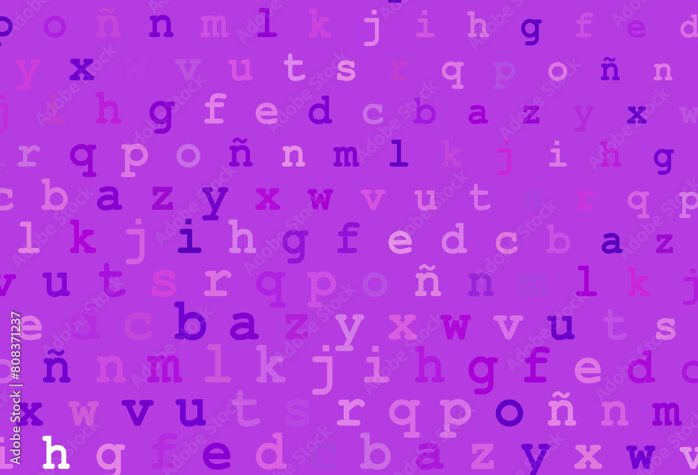 Light purple vector pattern with ABC symbols. Light purple vector pattern with ABC symbols.